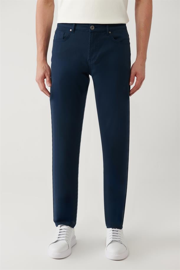 Lacivert Klasik Bel 5 Cep Pantolon