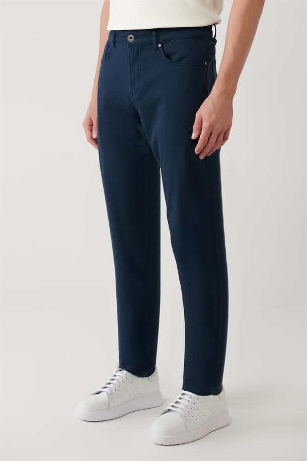 Lacivert Klasik Bel 5 Cep Pantolon