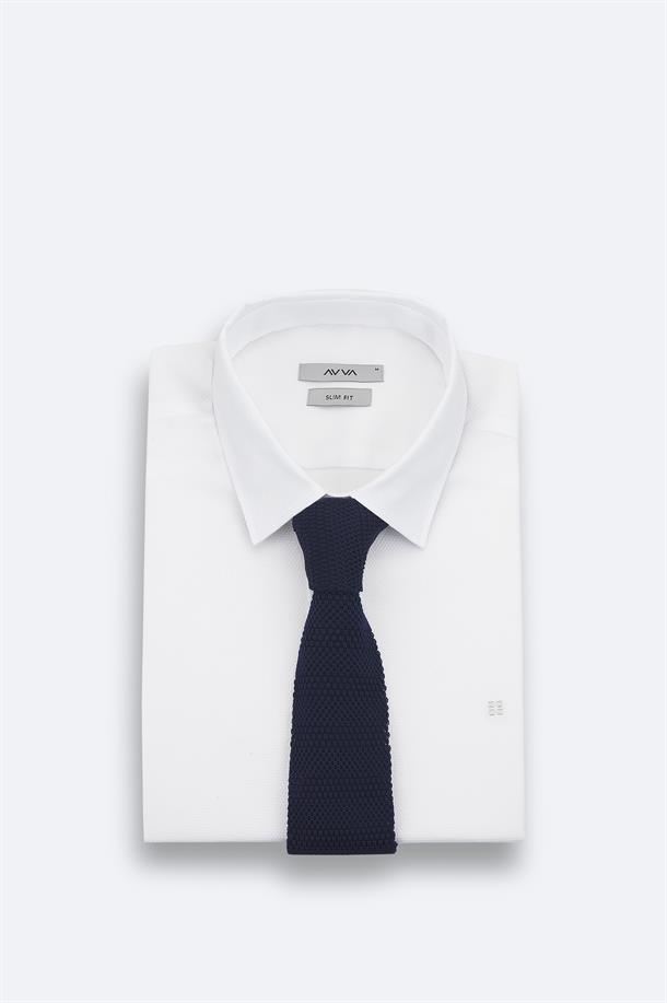 Navy Knit Tie