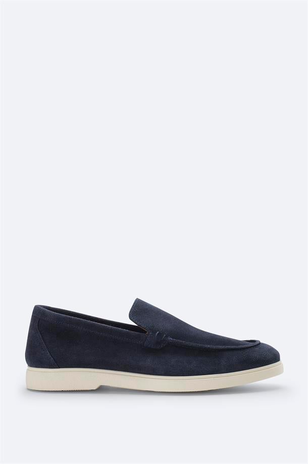 Lacivert Süet Loafer Ayakkabı
