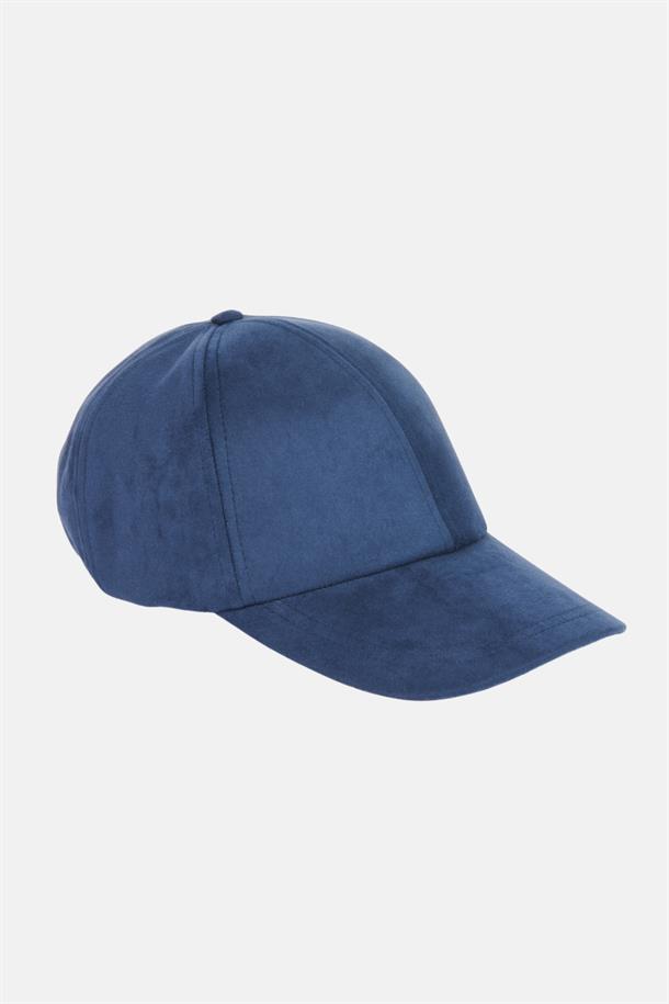 Lacivert Süet Spor Şapka