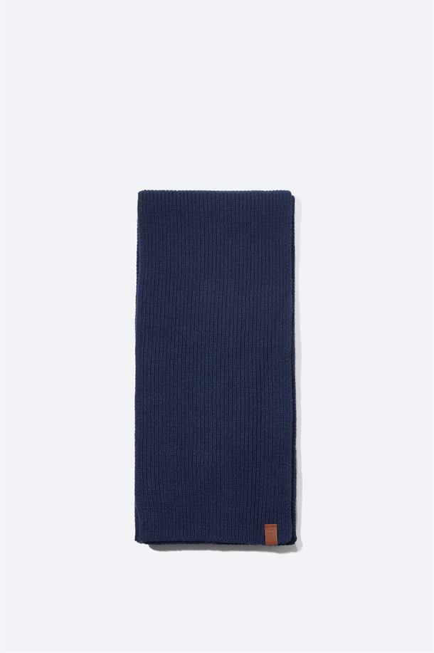 Navy Wool Blend Scarf