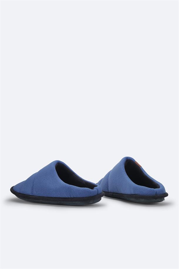 Blue Wool Slippers