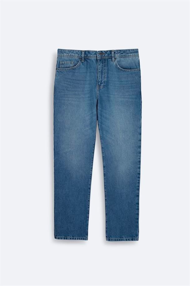 Mavi Eskitme Yıkama Jean Pantolon