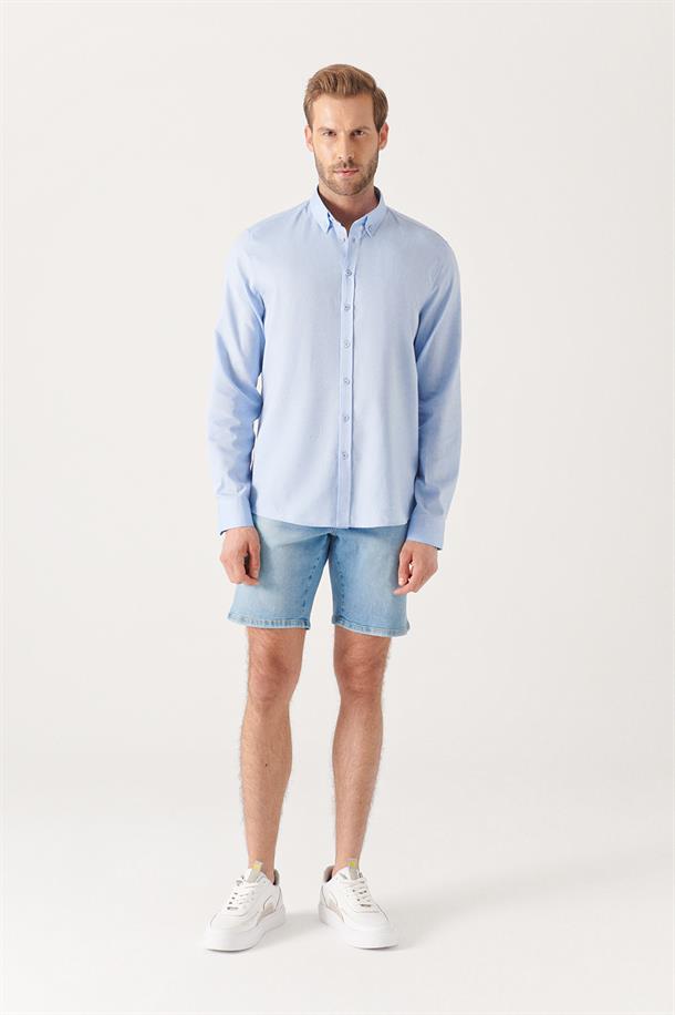 Mavi Oxford %100 Pamuk Regular Fit Gömlek
