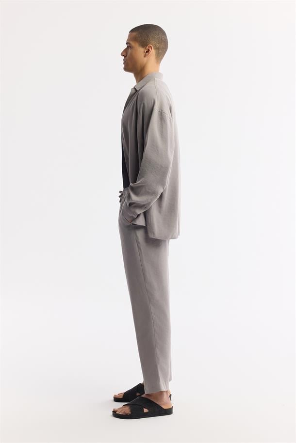 Nardo Gri Beli Lastikli Modal Rahat Kesim Truva Relaxed Fit Pantolon