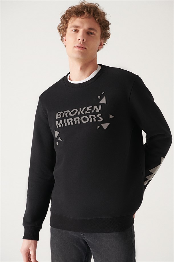 Reflektör Baskılı Sweatshirt