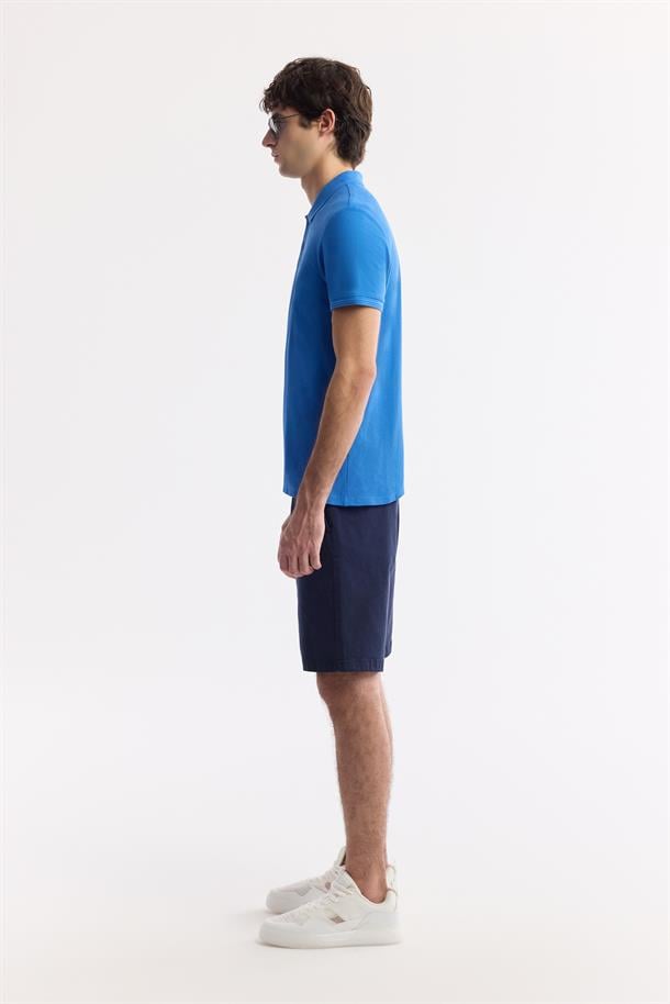 Saks %100 Pamuk Hızlı Kuruyan Kıvrılmayan Polo Yaka T-Shirt