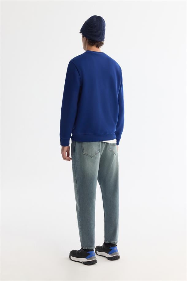 Saks Bisiklet Yaka Sweatshırt