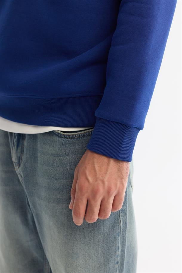 Saks Bisiklet Yaka Sweatshırt