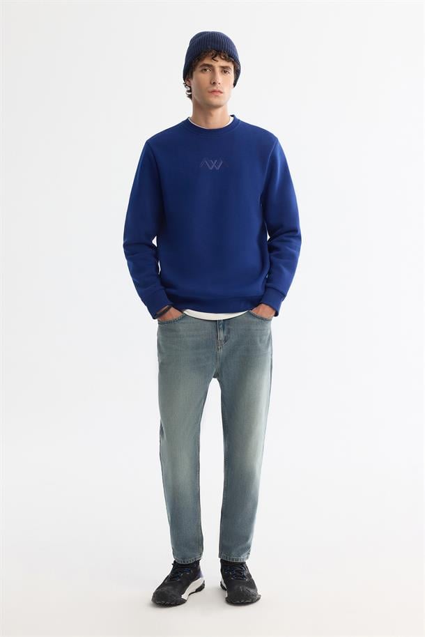 Saks Bisiklet Yaka Sweatshırt