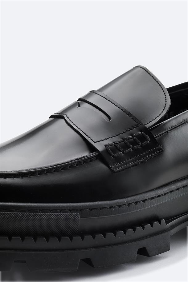 Black Leather Casual Shoes