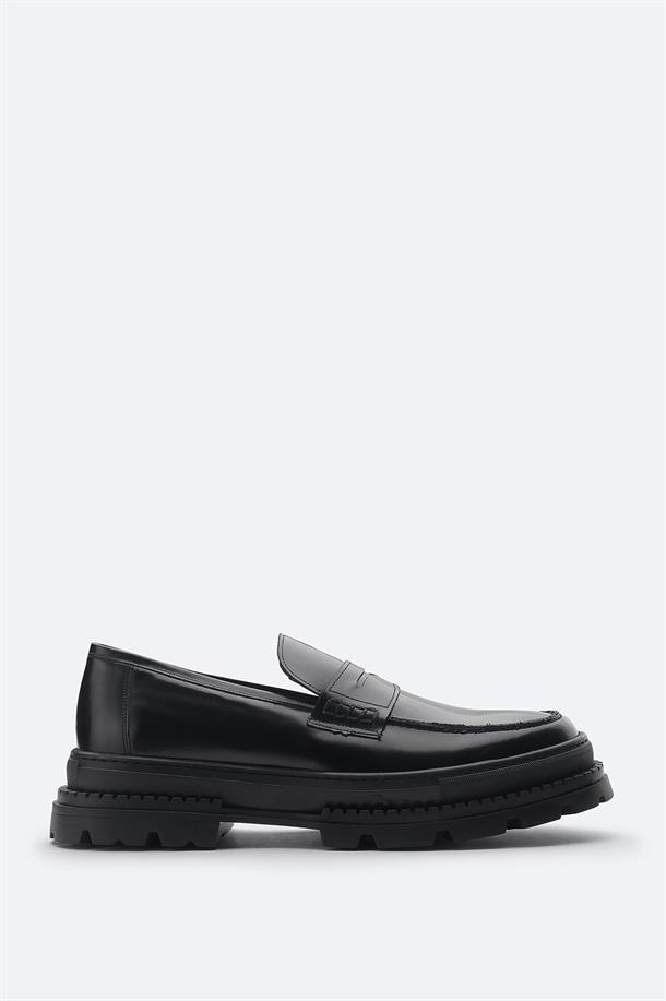 Black Leather Casual Shoes