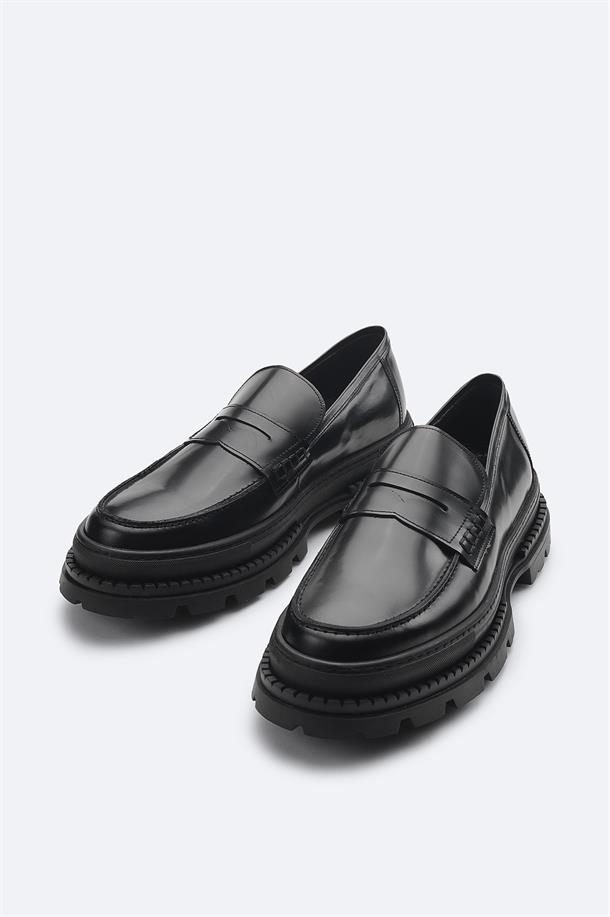 Black Leather Casual Shoes