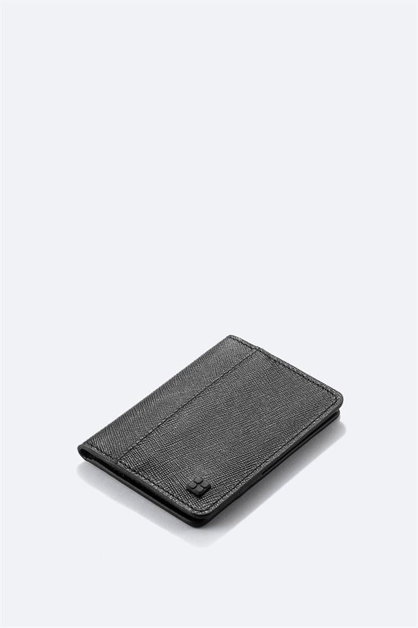 Black Leather Wallet-Keychain Set