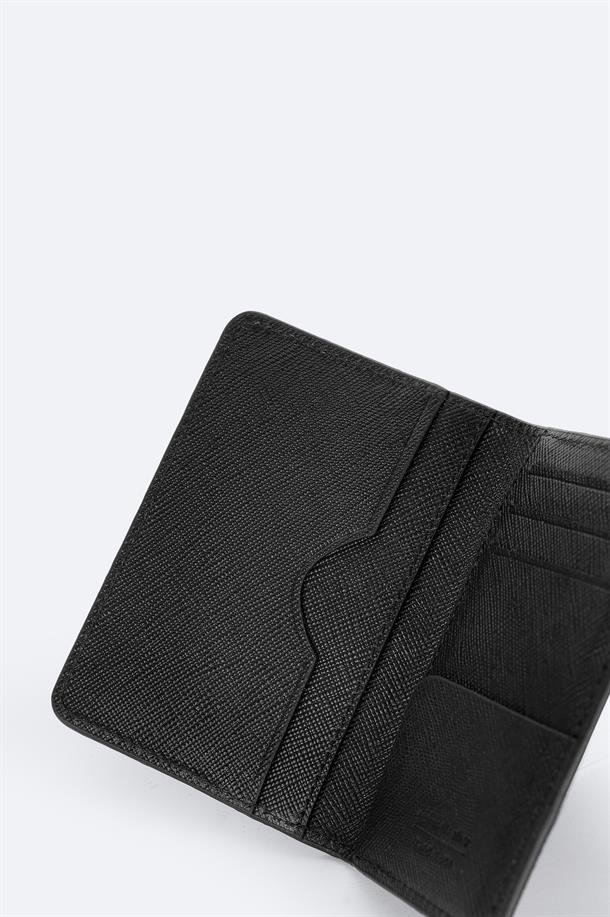 Black Leather Wallet-Keychain Set