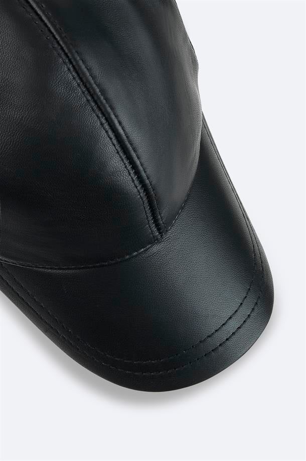 Black Leather Cap