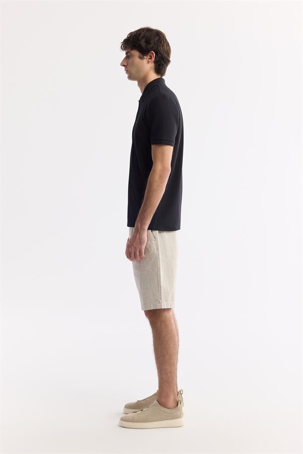 Siyah %100 Pamuk Hızlı Kuruyan Kıvrılmayan Polo Yaka T-Shirt
