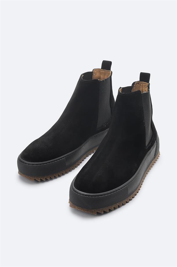 Black Suede Leather Boots