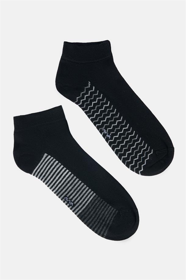 Siyah 2'li Patik Çorap