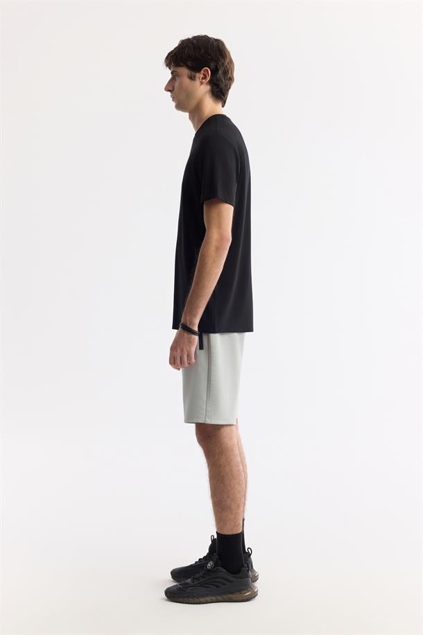 Siyah Bisiklet Yaka Hareketli Hologram Baskılı Shoft Touch T-Shirt