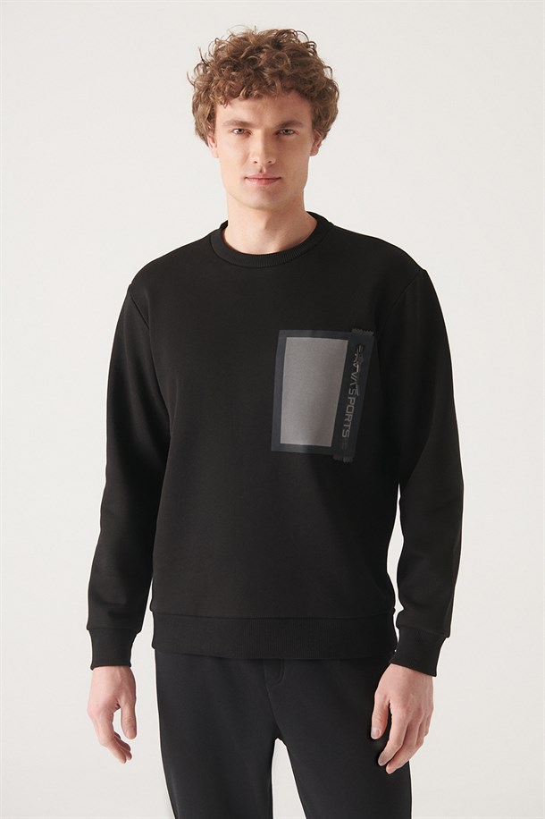 Reflektör Baskılı Sweatshirt