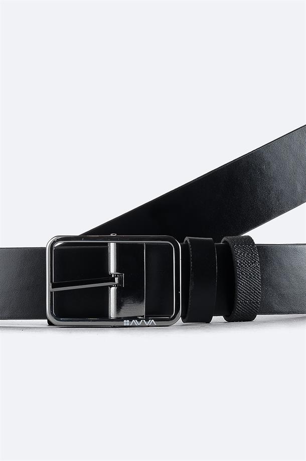 Black Double Sided Leather Belt