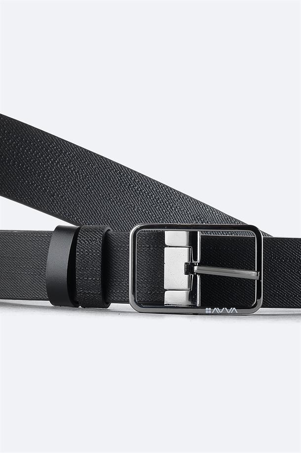 Black Double Sided Leather Belt