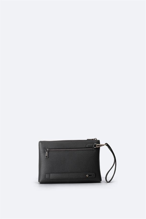 Black Leather Washbag