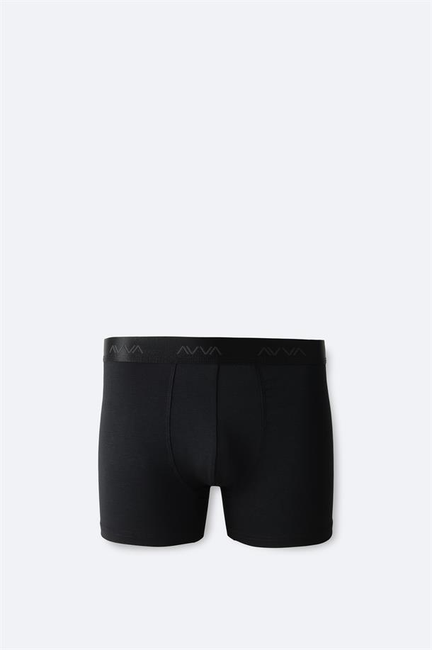 Siyah Düz Basic Soft Touch Tekli Boxer