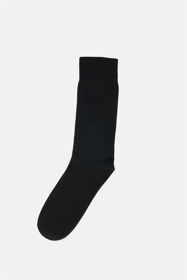 Siyah Düz Soket Çorap