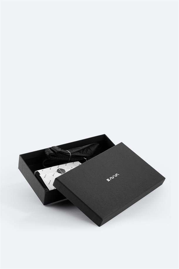 Black Leather Wallet with Gift Box