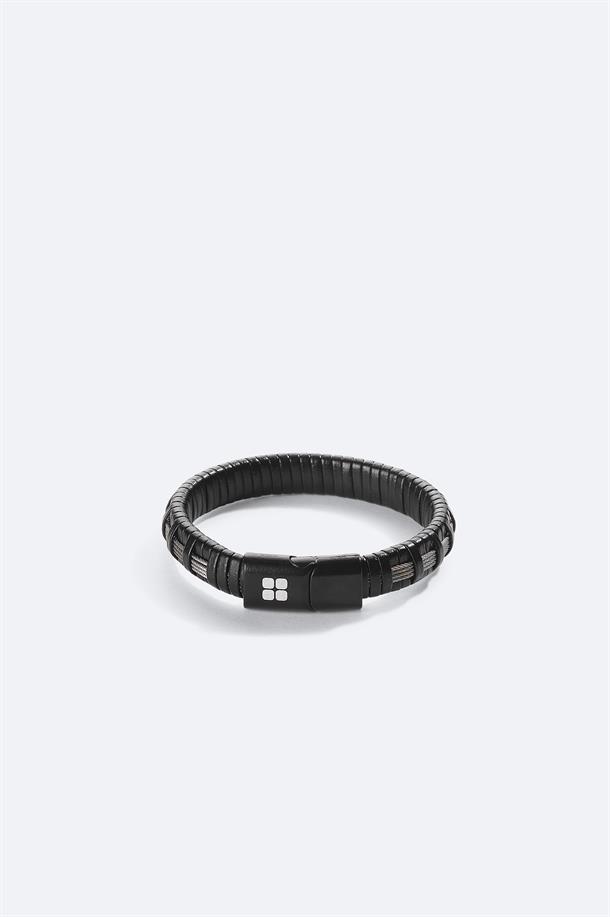 Black Leather Bracelet