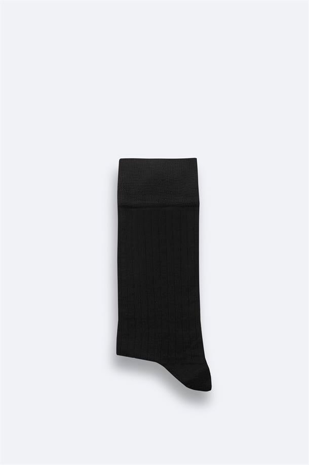 Black Rib-Knit Socks