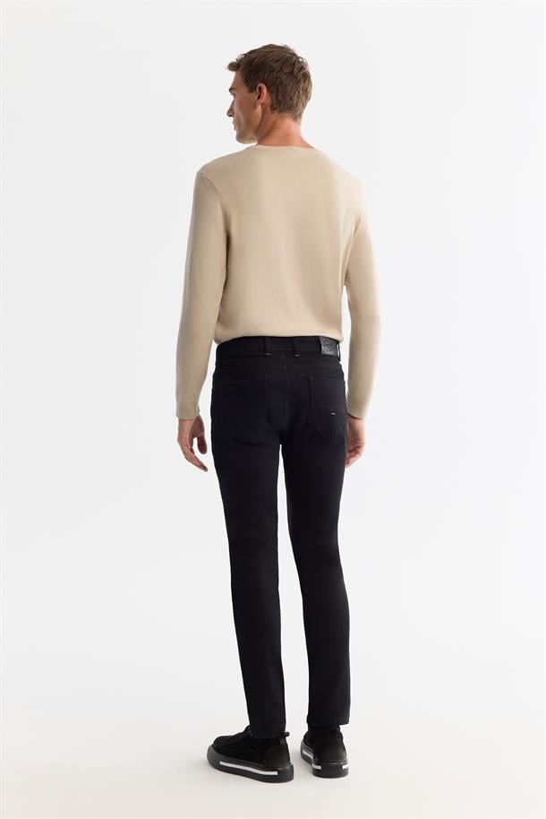 Siyah Rinse Yıkama Slim Fit Jean Pantonlon