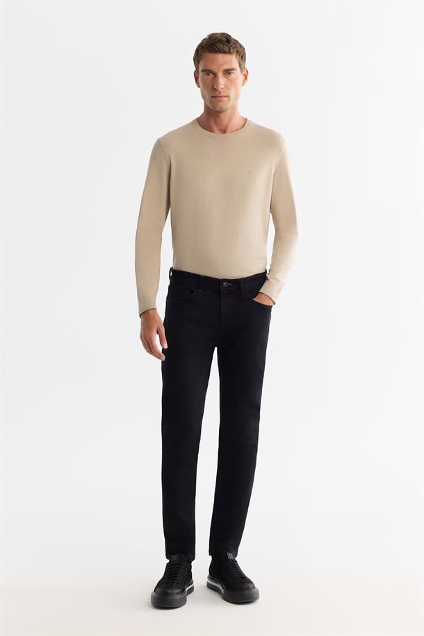 Siyah Rinse Yıkama Slim Fit Jean Pantonlon