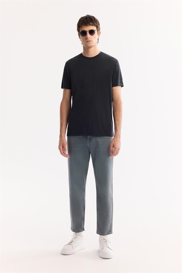 Siyah Soft Touch Bi-Stretch İnterlok T-Shirt