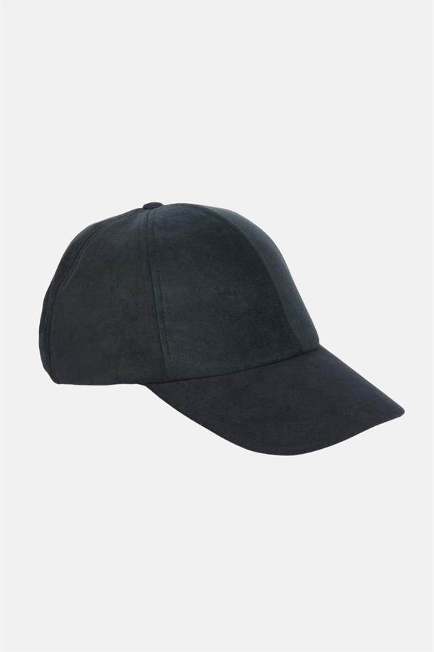 Siyah Süet Spor Şapka