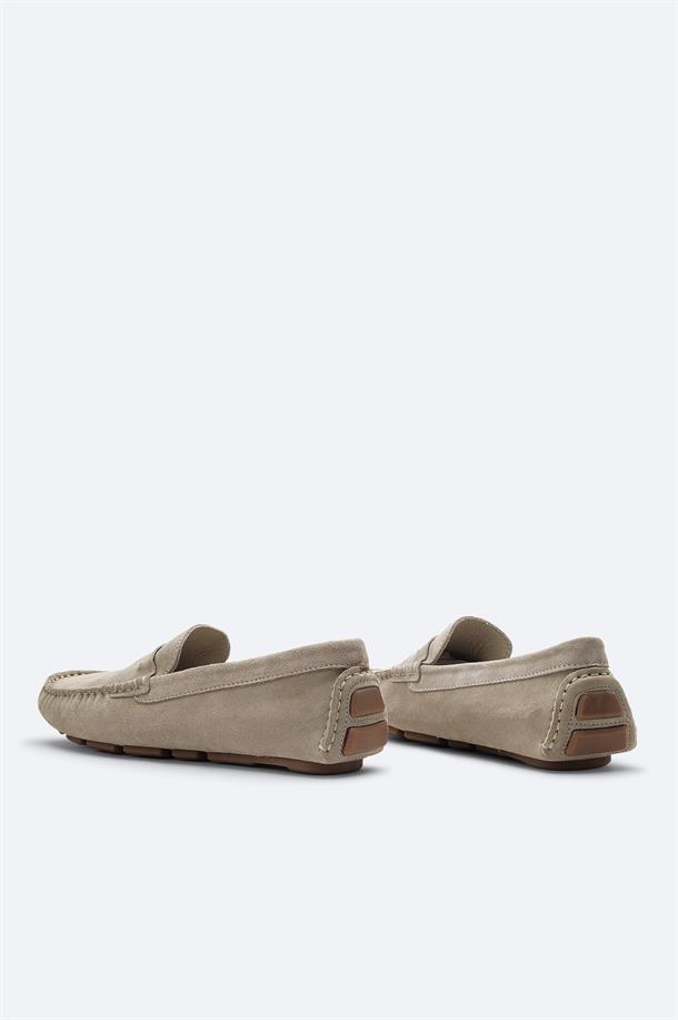 Taş %100 Süet Loafer Ayakkabı