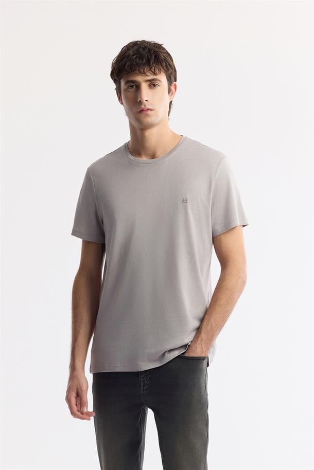 Taş Soft Touch Bisiklet Yaka Düz Modal T-Shirt