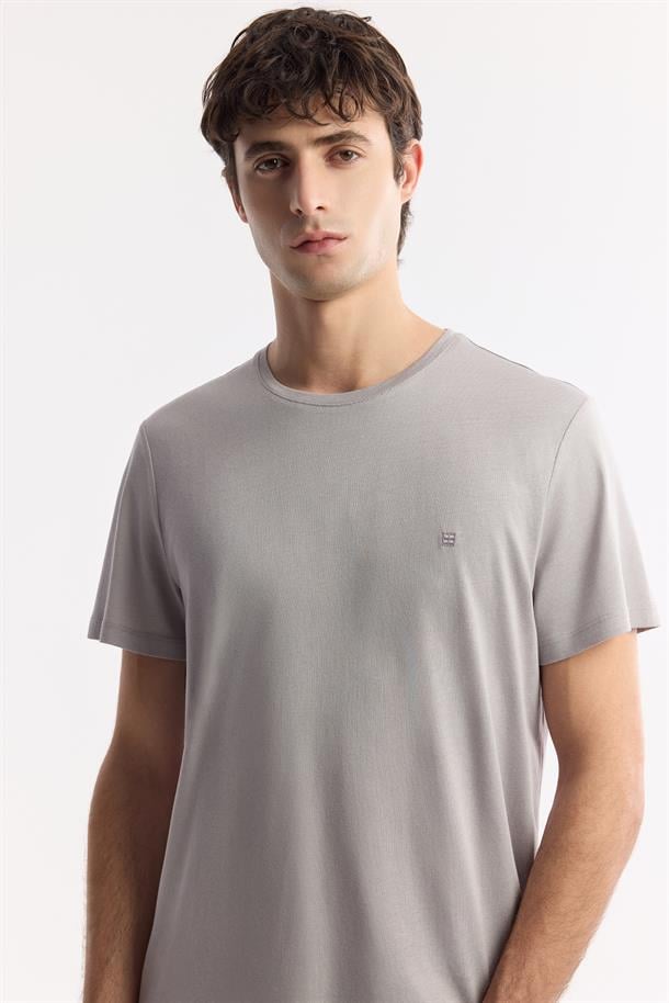 Taş Soft Touch Bisiklet Yaka Düz Modal T-Shirt