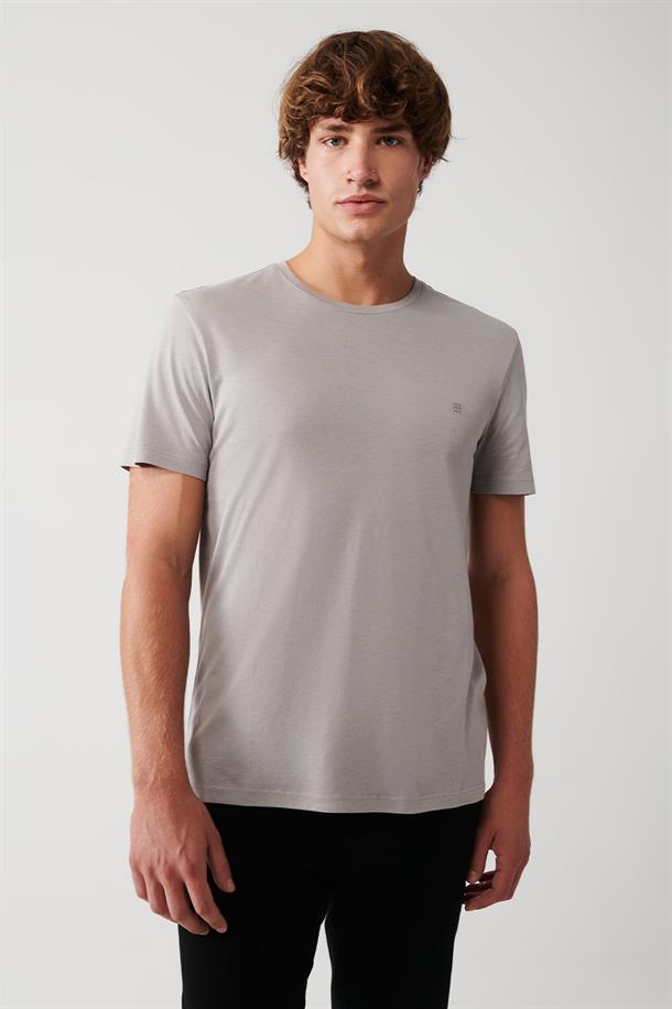 Taş Ultrasoft Bisiklet Yaka Düz Regular Fit Modal T-Shirt