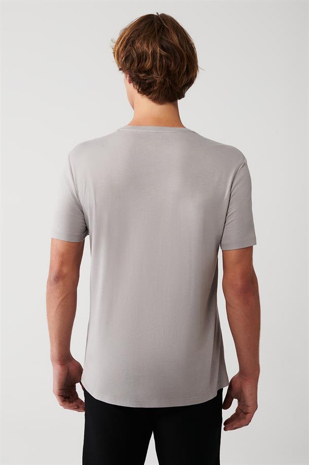 Taş Ultrasoft Bisiklet Yaka Düz Regular Fit Modal T-Shirt