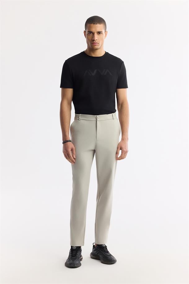 Taş Yanı Lastikli Teknik Kumaş Nora Slim Fit Pantolon