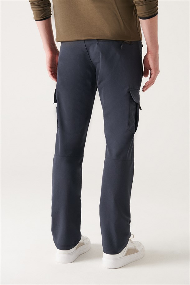 Teknik Kumaş Beli Lastik Detaylı  Kargo Cep Pantolon