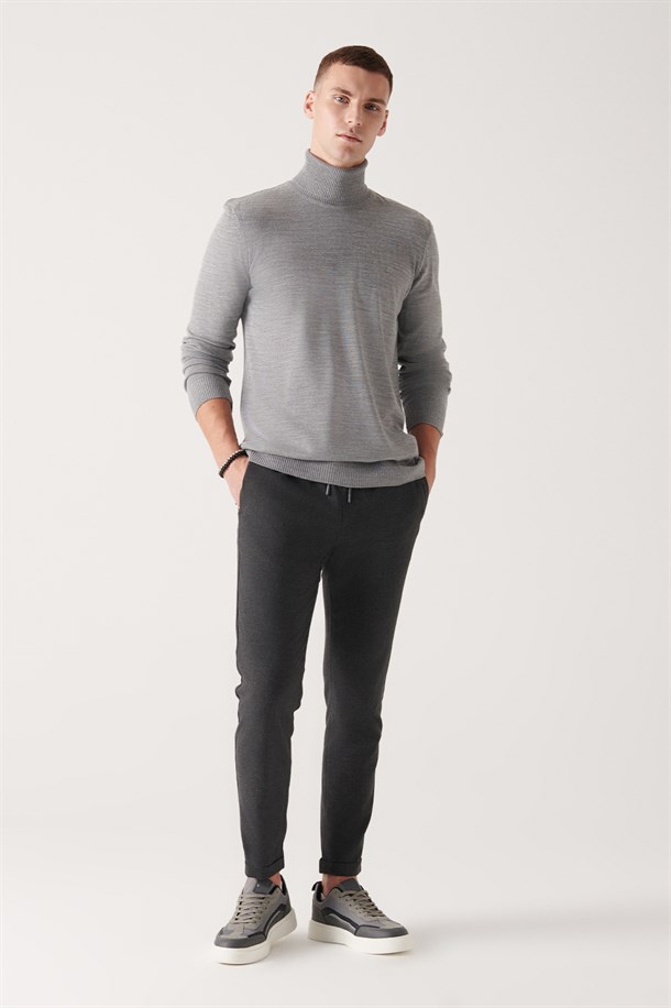 Antrasit Basic Relaxed Fit Jogger Pantolon