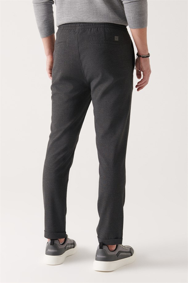 Antrasit Basic Relaxed Fit Jogger Pantolon