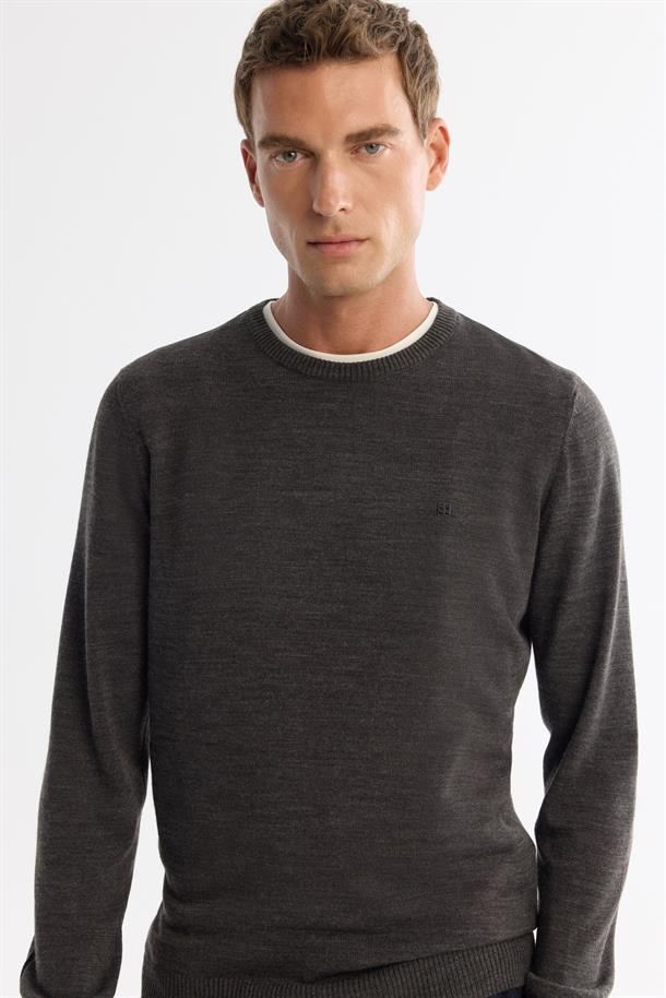 Anthracite Crew Neck Jumper