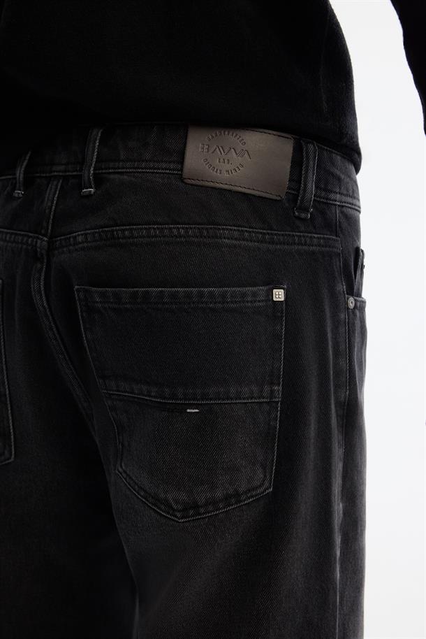 Antrasit Eskitme Yıkama Straight Fit Jean Pantolon