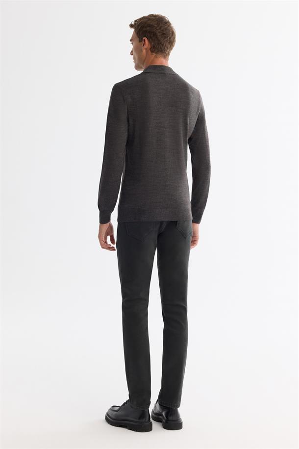 Anthracite Mock Turtleneck Jumper